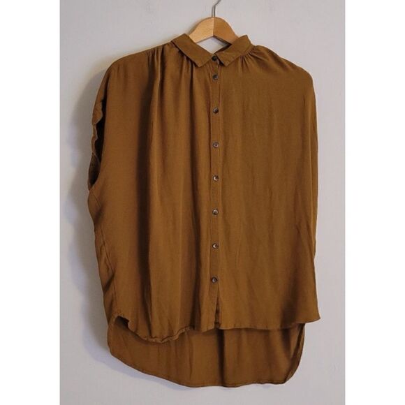 NWOT Madewell Central Drapey Shirt in
Dark Tobacco Size S - Picture 5 of 7